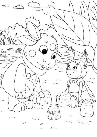 Лунтик раскраска Мила