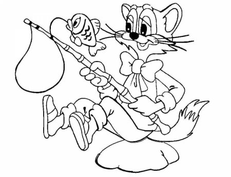 Кот Леопольд раскраска для детей из мультфильма