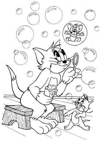 Раскраски из мультика том и Джерри