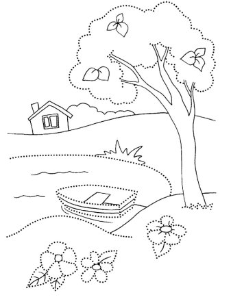 Раскраска пейзаж