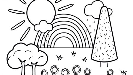 Радуга раскраска для детей
