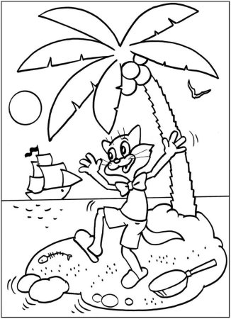 Кот Леопольд раскраска