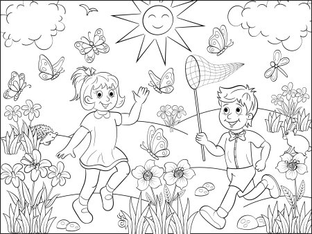 Раскраска луг