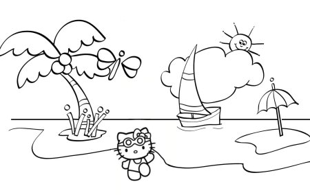 Раскраска море горизонтальная