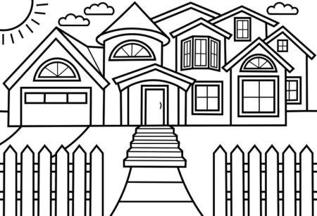 Раскраска домик для детей 6-7 лет