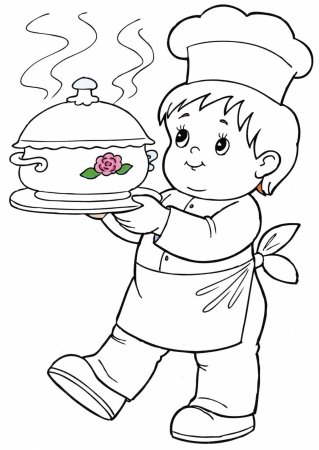 Повар раскраска для детей