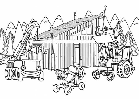Строительные машины / раскраска