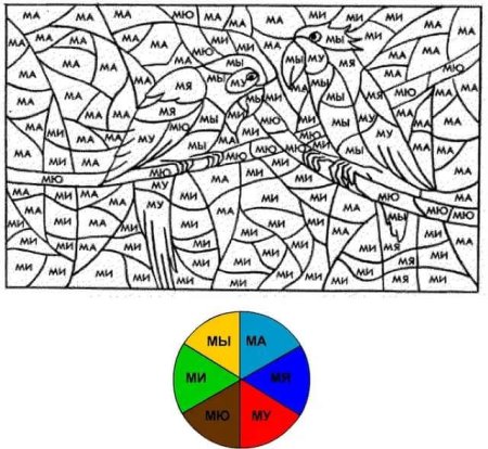 Раскраска с буквами и слогами