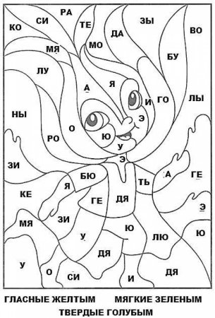 Раскраска слоги