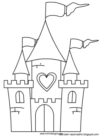 Замок раскраска для детей