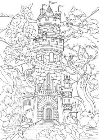 Раскраски для взрослых замок