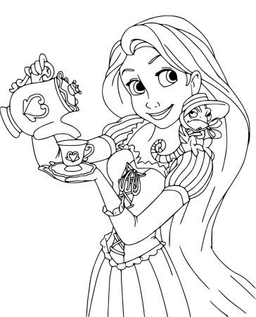 Раскраски принцессы Диснея Рапунцель