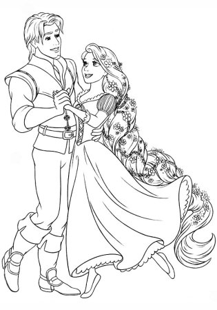 Принцесса Рапунцель персонажи раскраска