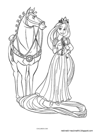 Эльза и Рапунцель раскраска