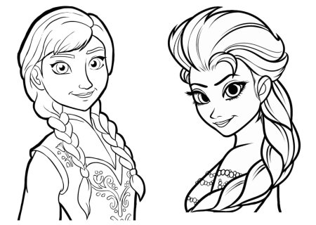 Раскраска Анна и Эльза Холодное сердце