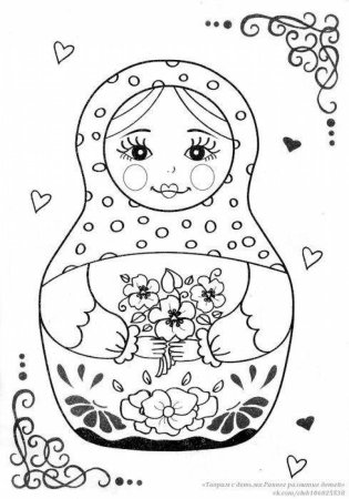 Семёновская матрёшка раскраска