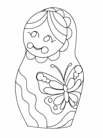 Русская Матрешка. Раскраска