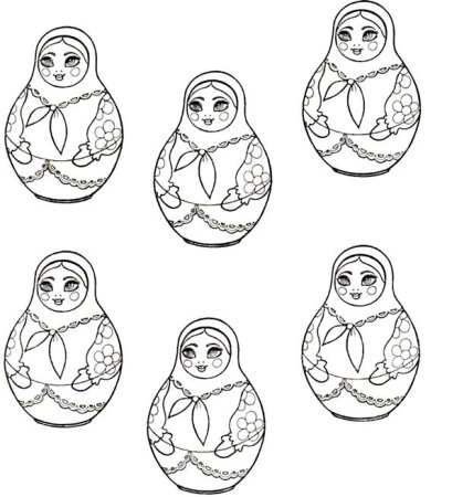 Раскраска Матрешка