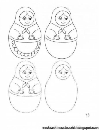 Сергиево Посадская Матрешка шаблон
