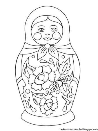 Раскраска Матрешка
