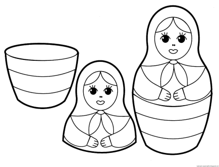 Раскраска матрёшка для детей 4-5 лет