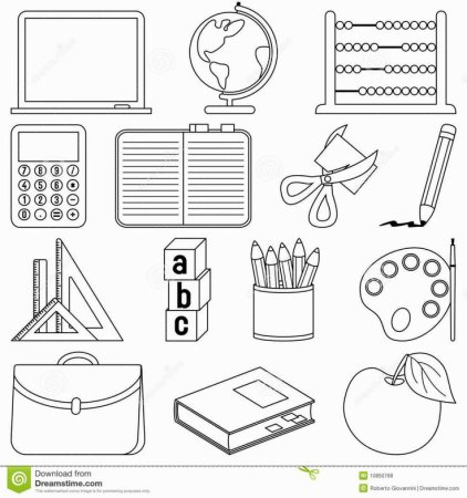 Канцелярские товары разукрашка