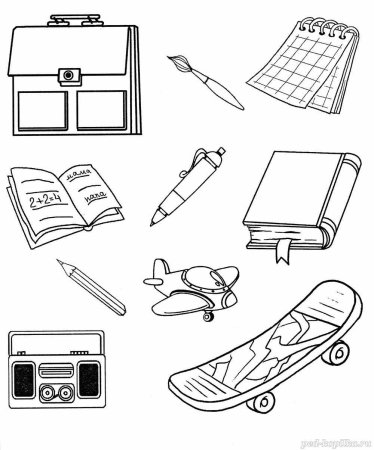 Раскраска школьные принадлежности