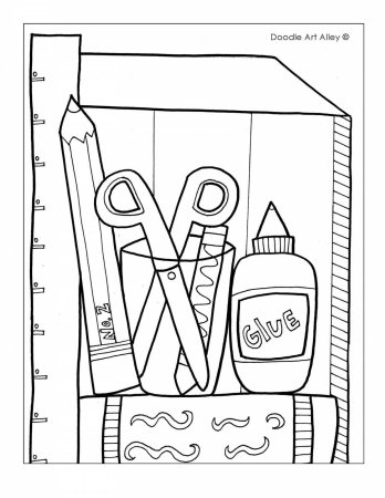 Учебные принадлежности раскраска для детей