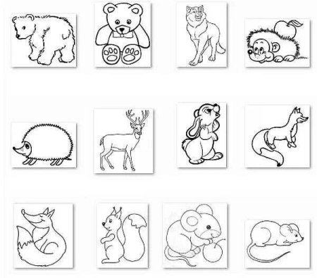 Раскраски маленькие животные