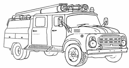 Раскраска пожарная машина ЗИЛ 130