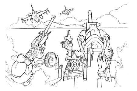 Раскраска: военные