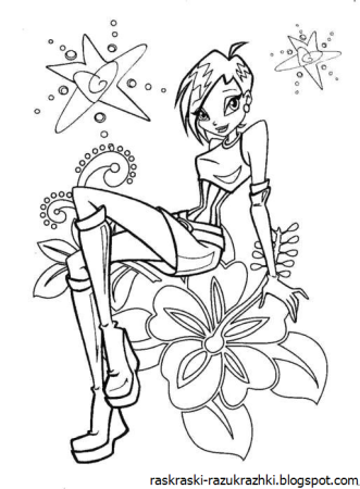 Новогодние феи Винкс раскраска