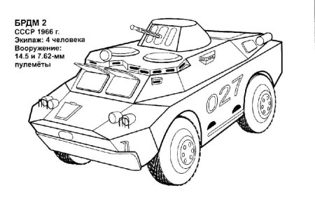 Раскраска Военная техника БТР