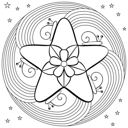 Звезда Мандала раскраска