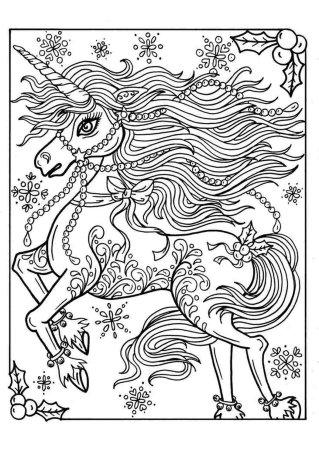 Раскраска Единорог сложная
