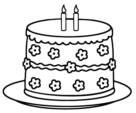 Тортик раскраска для детей