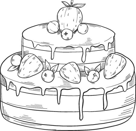 Кусок тортика для раскрашивания