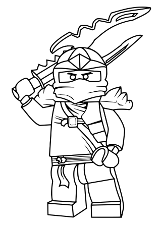 Раскраска лего Ниндзяго Зейн