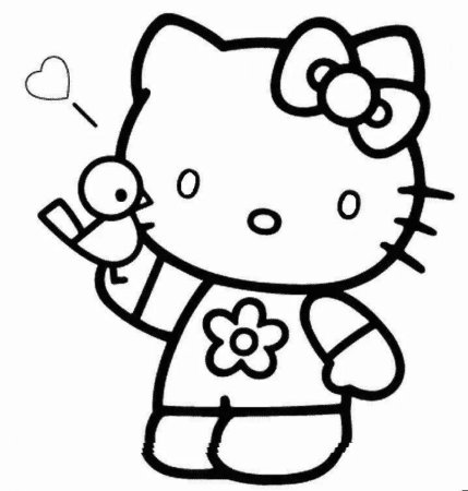 Хелло Китти раскраска маленькие