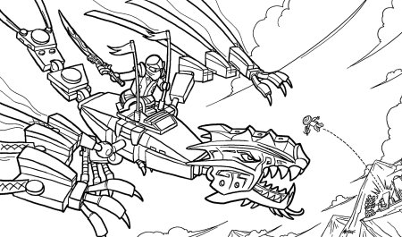 Раскраска LEGO Ninjago дракон