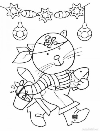 Раскраска новый год для детей 4-5 лет распечатать