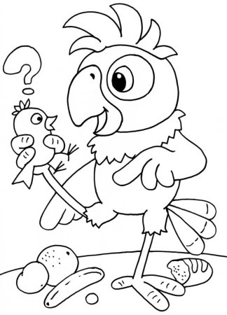 Попугай из геометрических фигур аппликация