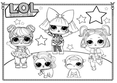Кукла lol раскраска