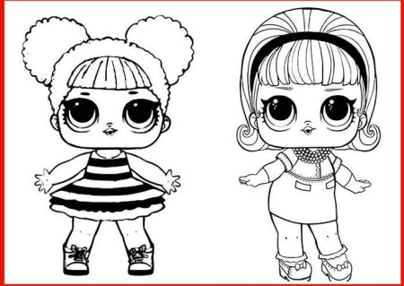 Раскраски ЛОЛ 2 куклы