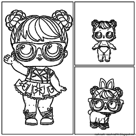 Куклы ЛОЛ раскраска маленькие