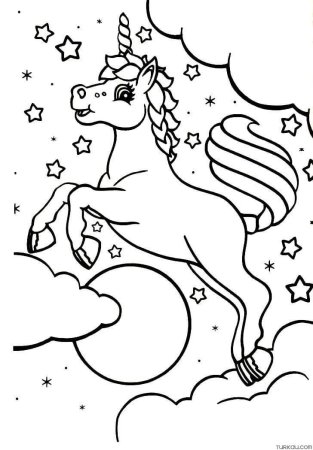 Раскраски для детей Единорожки
