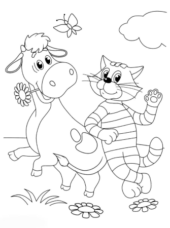 Простоквашино кот Матроскин раскраска