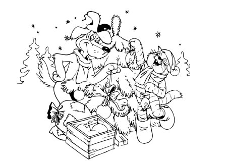 Раскраски мультфильмы Простоквашино