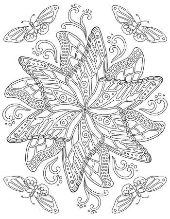 Раскраски антистресс бабочки