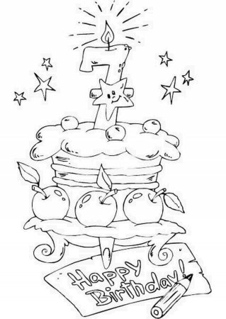 Раскраска с днем рождения для мальчика 7 лет